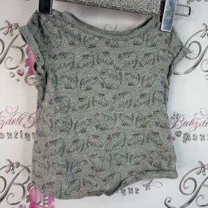 Old Navy shirt top cats kittens flowers floral Gray Kids Tee with Cat Pattern